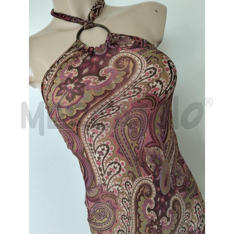 ABITO DONNA PATRIZIA PEPE BEIGE VIOLA FANTASIA 100% SETA  | Mercatino dell'Usato Lamezia terme 2