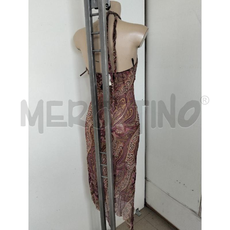 ABITO DONNA PATRIZIA PEPE BEIGE VIOLA FANTASIA 100% SETA  | Mercatino dell'Usato Lamezia terme 3