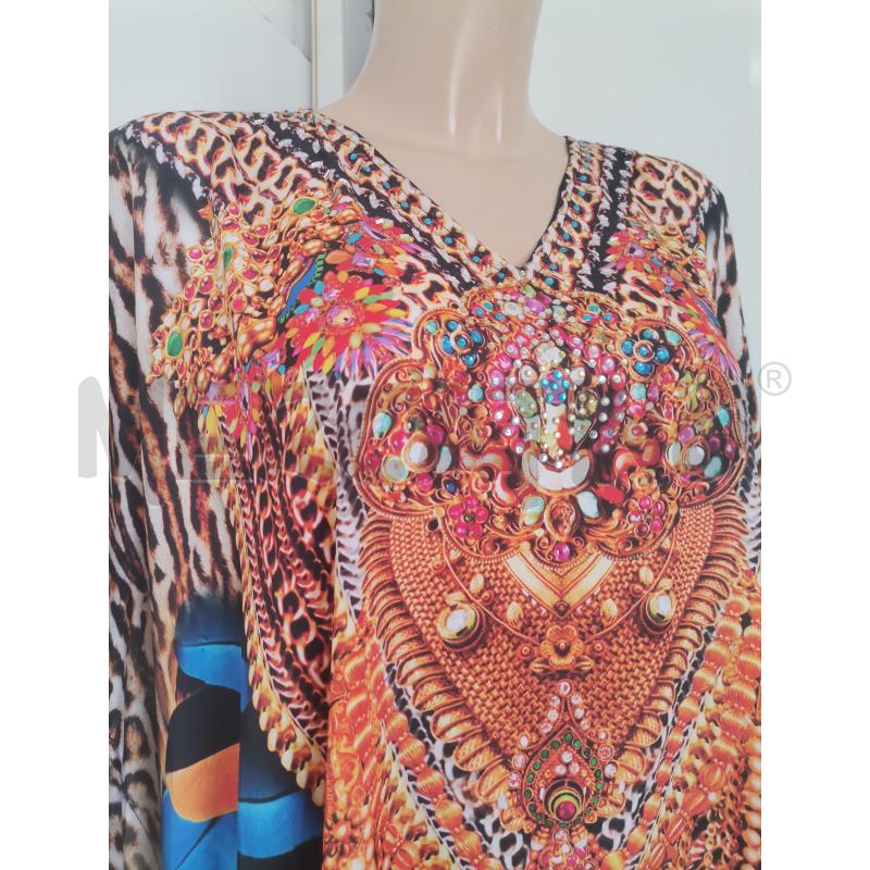ABITO DONNA POSITANO NERO ARANCIONE TIGRE | Mercatino dell'Usato Lamezia terme 3