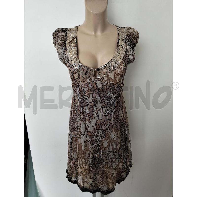 ABITO DONNA SANDRO FERRONE MARRONE BEIGE PALIETTE 100 SETA | Mercatino dell'Usato Lamezia terme 1