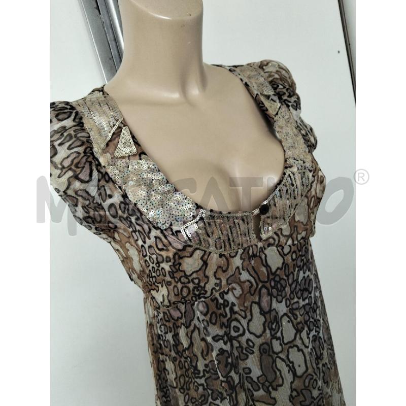ABITO DONNA SANDRO FERRONE MARRONE BEIGE PALIETTE 100 SETA | Mercatino dell'Usato Lamezia terme 2