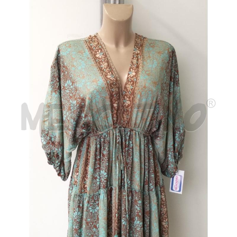 ABITO DONNA VERDE MARRONE ETNICO 70 SETA | Mercatino dell'Usato Lamezia terme 2