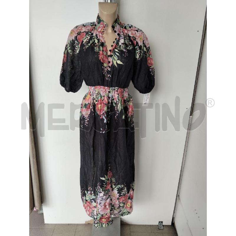 ABITO DONNA ZIMMERMANN NERO FIORI 100 LINO LUNGO BOTTONI | Mercatino dell'Usato Lamezia terme 1