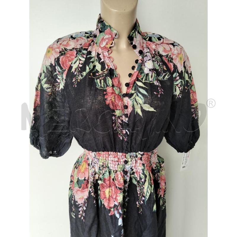 ABITO DONNA ZIMMERMANN NERO FIORI 100 LINO LUNGO BOTTONI | Mercatino dell'Usato Lamezia terme 2