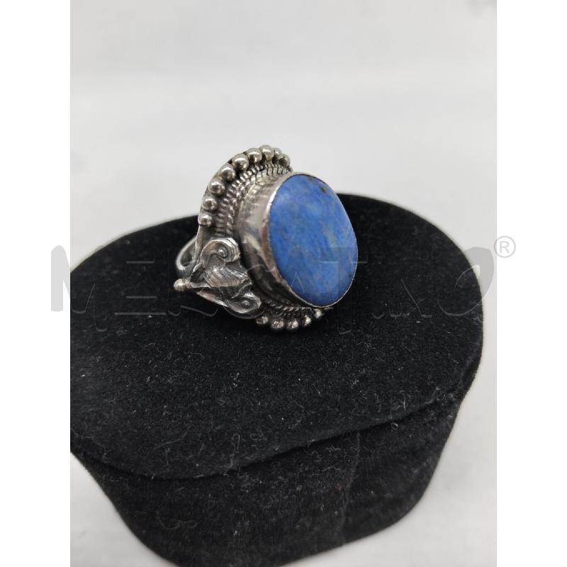ANELLO DONNA METALLO PREZIOSO PIETRA LAPISLAZZULI BLU | Mercatino dell'Usato Lamezia terme 4