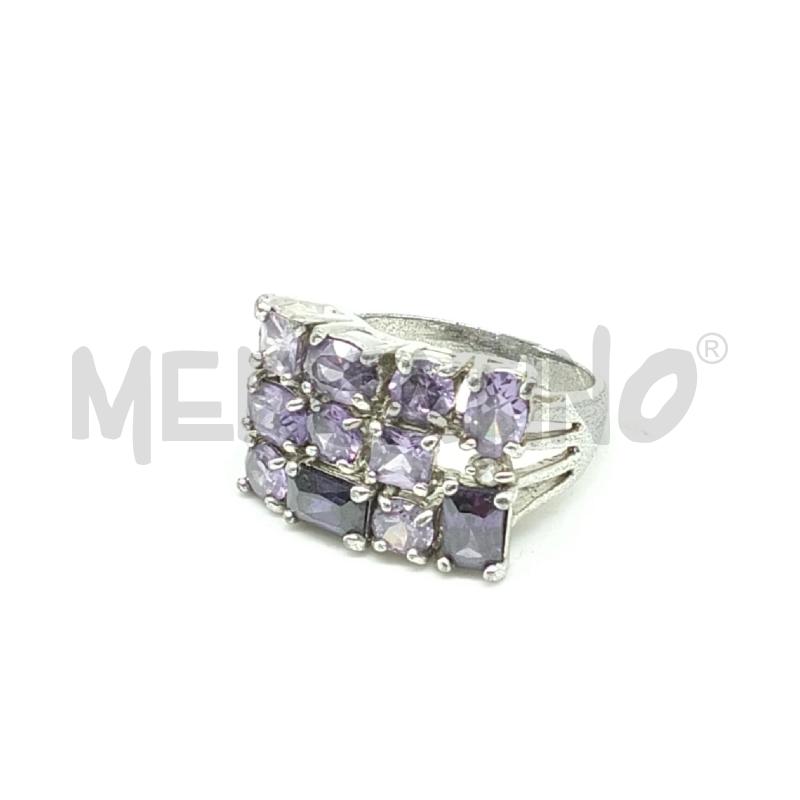 ANELLO DONNA METALLO PREZIOSO PIETRE LILLA | Mercatino dell'Usato Lamezia terme 1