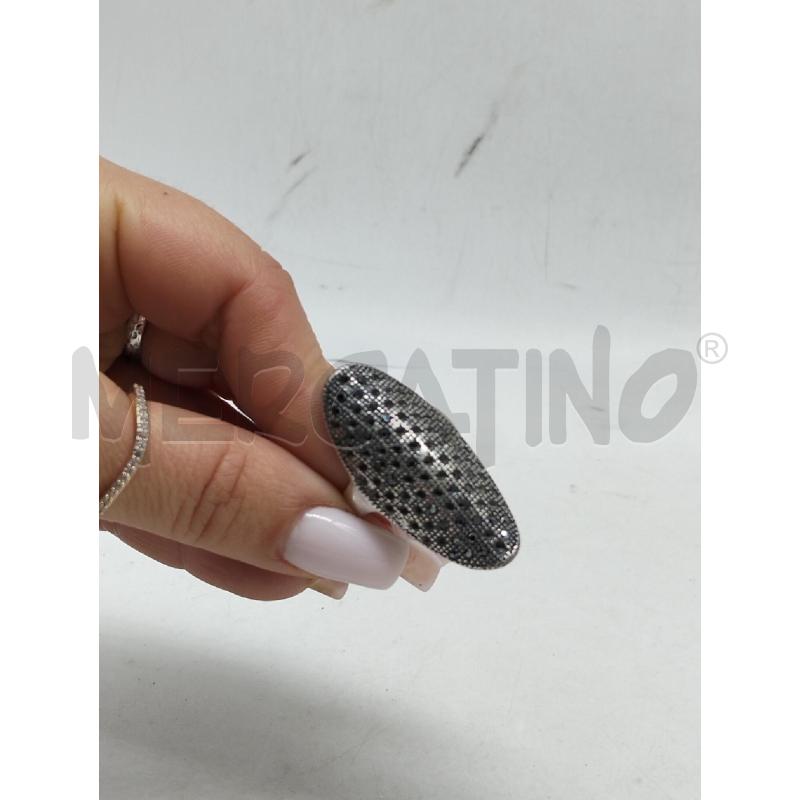 ANELLO DONNA METALLO PREZIOSO STRASS NERO | Mercatino dell'Usato Lamezia terme 1