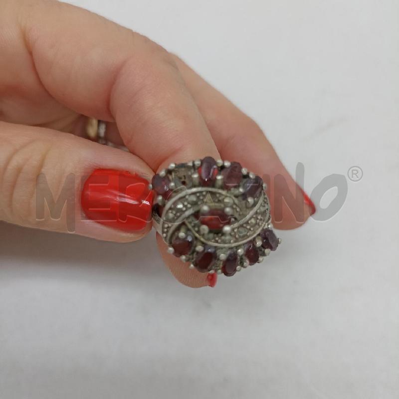 ANELLO DONNA METALLO PREZIOSO VINTAGE PIETRAE ROSSE GRANATO | Mercatino dell'Usato Lamezia terme 1