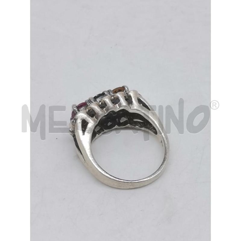 ANELLO DONNA METALLO PREZIOSO ZIRCONI AMETISTA SMERALDO ZAFFIRO GREZZO | Mercatino dell'Usato Lamezia terme 2