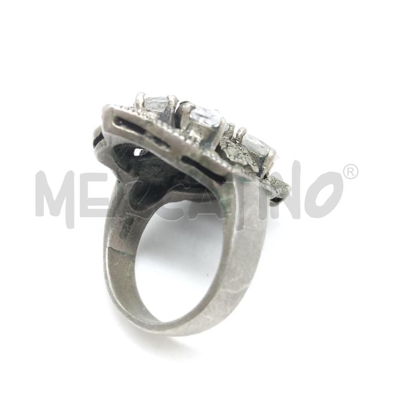 ANELLO DONNA METALLO PREZIOSO ZIRCONI DISEGNO ARTIGIANALE | Mercatino dell'Usato Lamezia terme 2