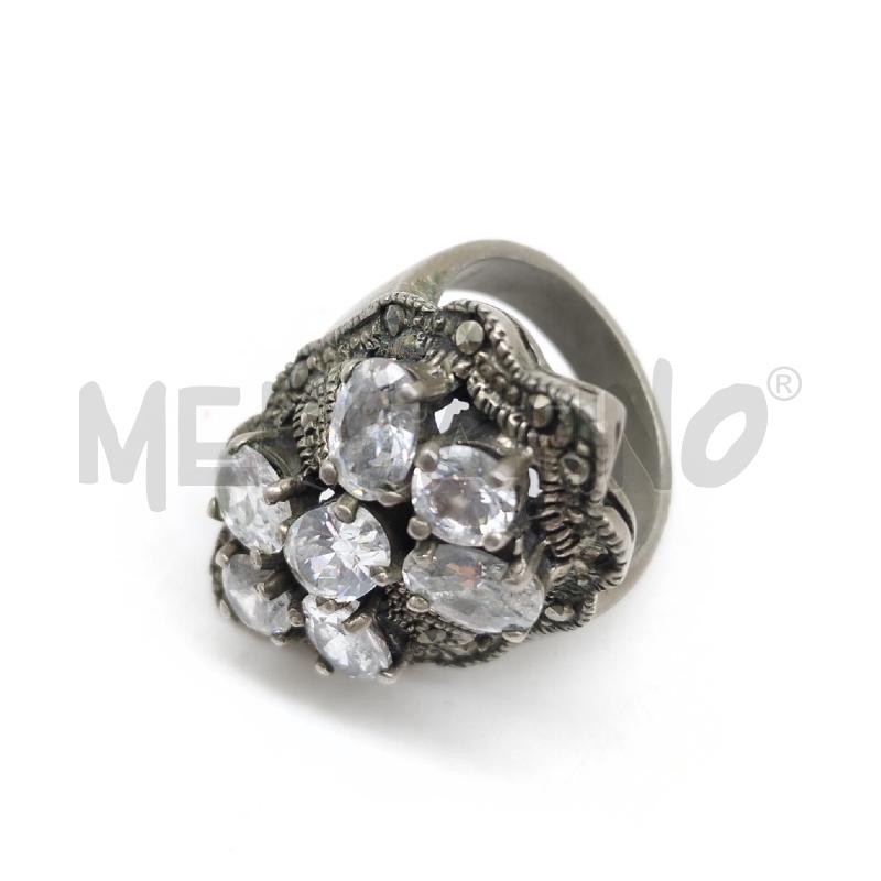 ANELLO DONNA METALLO PREZIOSO ZIRCONI DISEGNO ARTIGIANALE | Mercatino dell'Usato Lamezia terme 3