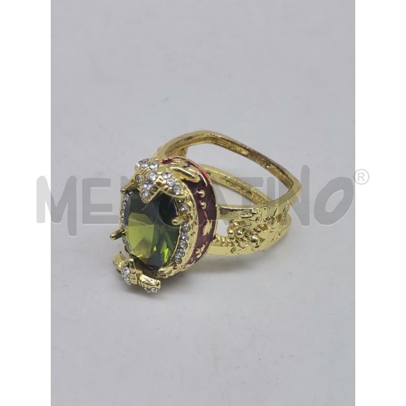 ANELLO DONNA PIETRA VERDE STRASS ACCIAIO | Mercatino dell'Usato Lamezia terme 2