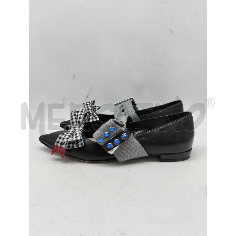 BALLERINA MIU MIU VERA PELLE NERO FIOCCO PUNTA ROSSO | Mercatino dell'Usato Lamezia terme 1