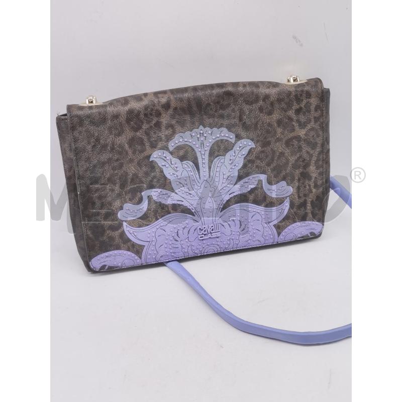 BORSA DONNA CAVALLI MARRONE LILLA BORCHIETTE | Mercatino dell'Usato Lamezia terme 1