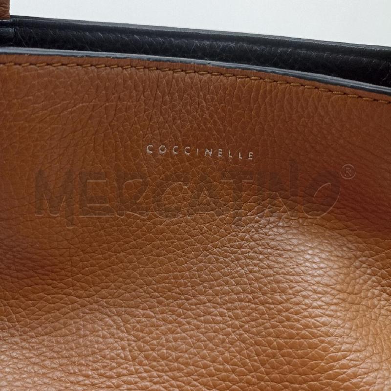 BORSA DONNA COCCINELLE MARRONE VERA PELLE CON TRACOLLA | Mercatino dell'Usato Lamezia terme 3