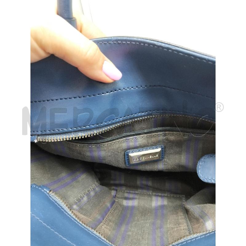 BORSA DONNA COCCINELLE PELLE BLU A MANO  | Mercatino dell'Usato Lamezia terme 5