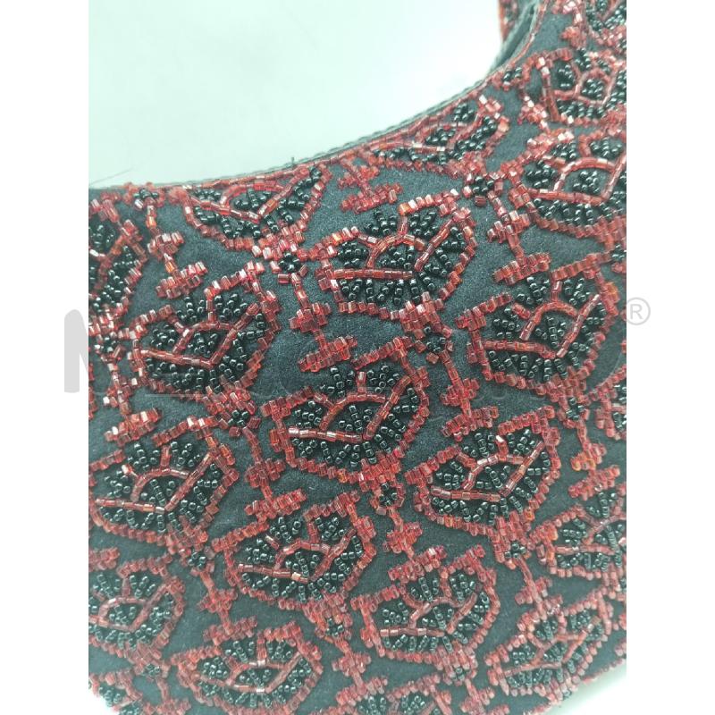 BORSA DONNA FRANCESCO BIASIA NERO PERLINE ROSSE FIBIIA IN PELLE  | Mercatino dell'Usato Lamezia terme 2