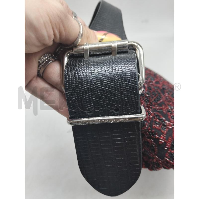 BORSA DONNA FRANCESCO BIASIA NERO PERLINE ROSSE FIBIIA IN PELLE  | Mercatino dell'Usato Lamezia terme 3