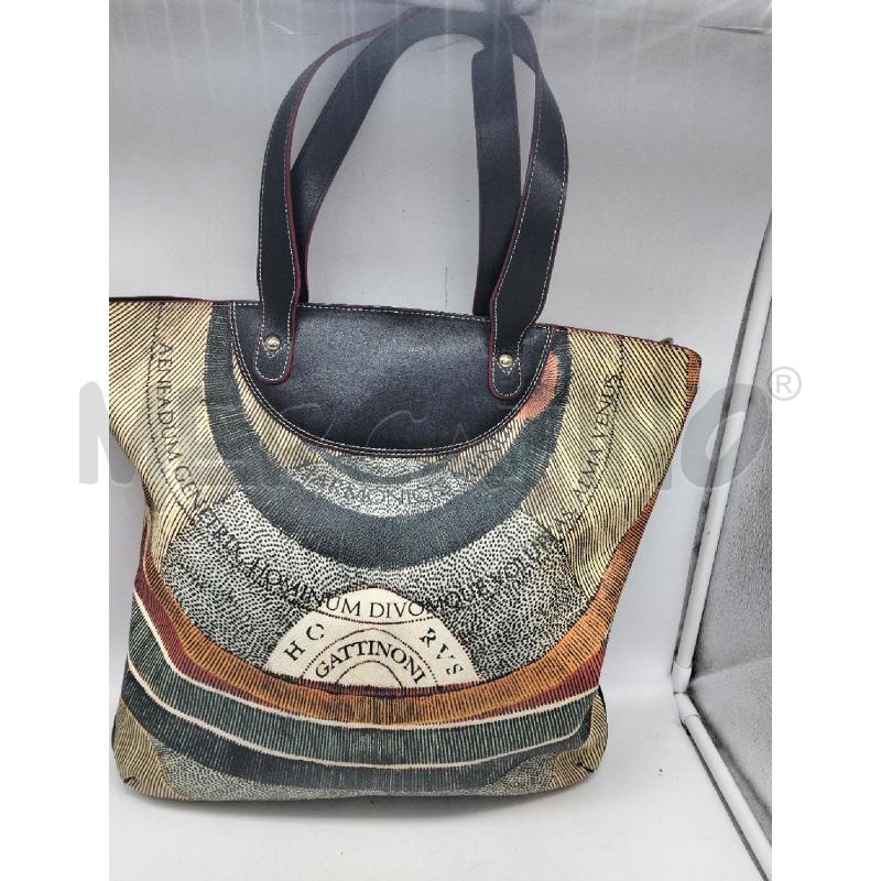 BORSA DONNA GATTINONI LINEA PLANETARIUM STAMPA CARTOGRAFICA MULTICOLOR | Mercatino dell'Usato Lamezia terme 3