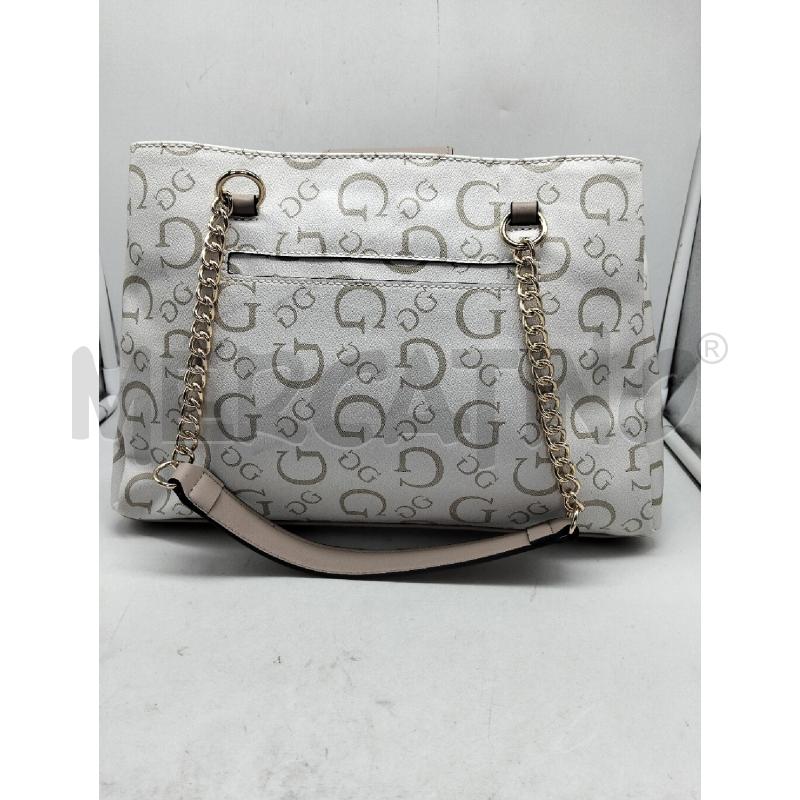 BORSA DONNA GUESS BEIGE ECOPELLE MANICI CATENELLA ORO | Mercatino dell'Usato Lamezia terme 3
