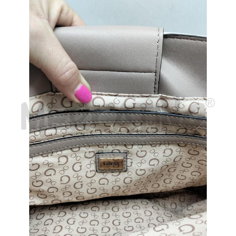 BORSA DONNA GUESS BEIGE ECOPELLE MANICI CATENELLA ORO | Mercatino dell'Usato Lamezia terme 5