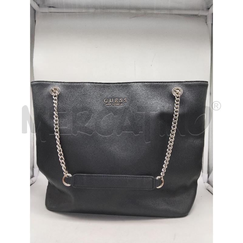 BORSA DONNA GUESS NERO ECOPELLE MANICI CATENELLA | Mercatino dell'Usato Lamezia terme 1