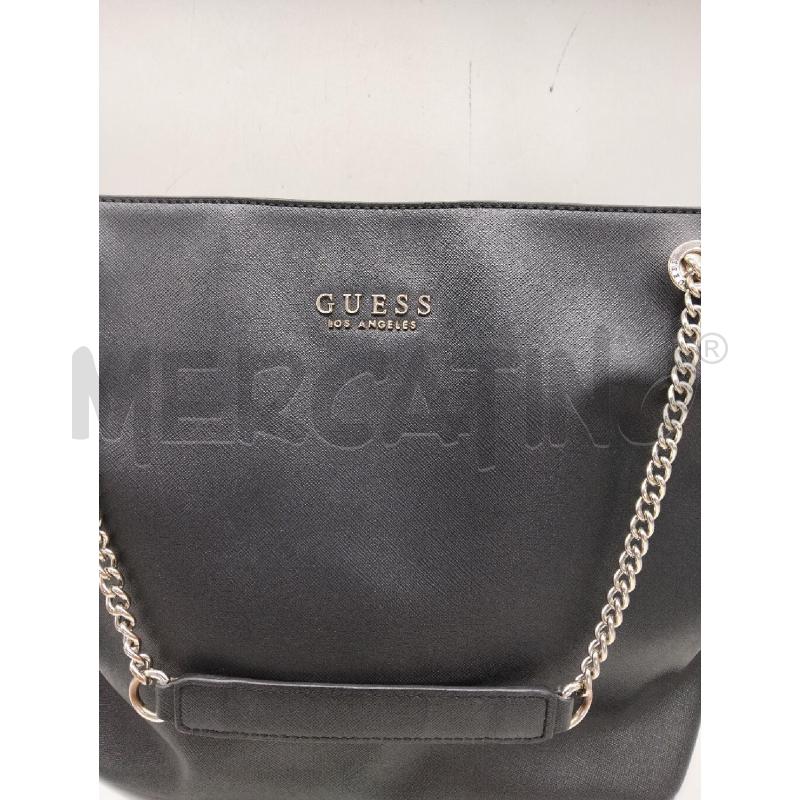 BORSA DONNA GUESS NERO ECOPELLE MANICI CATENELLA | Mercatino dell'Usato Lamezia terme 2