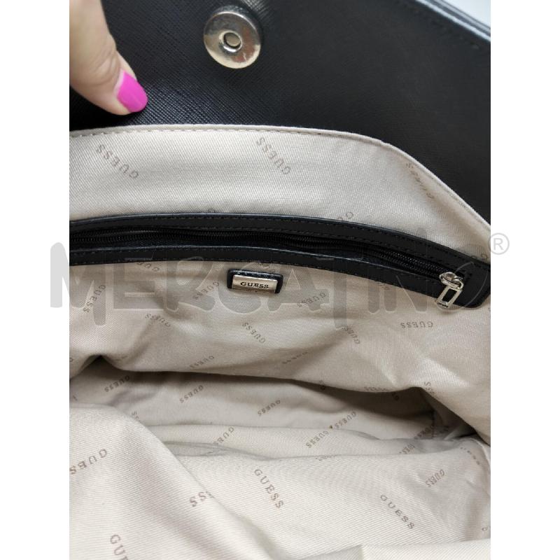BORSA DONNA GUESS NERO ECOPELLE MANICI CATENELLA | Mercatino dell'Usato Lamezia terme 4