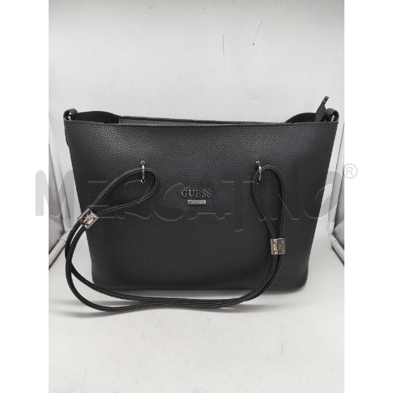 BORSA DONNA GUESS NERO ECOPELLE TEXTURE MARTELLATA | Mercatino dell'Usato Lamezia terme 1