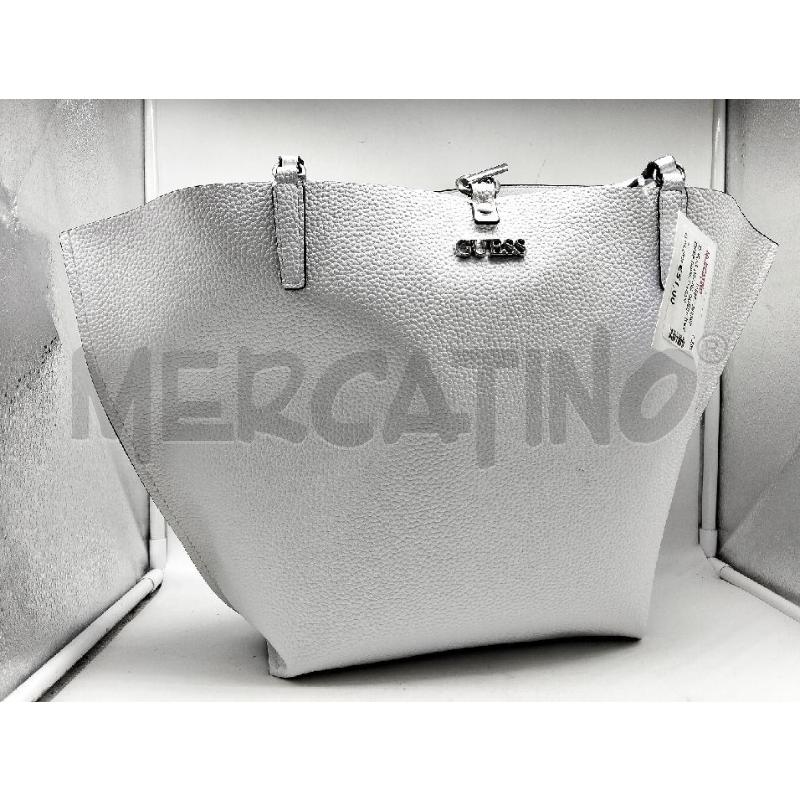 BORSA DONNA GUESS REVERSE BIANCO BIANCO AZZURRO | Mercatino dell'Usato Lamezia terme 1
