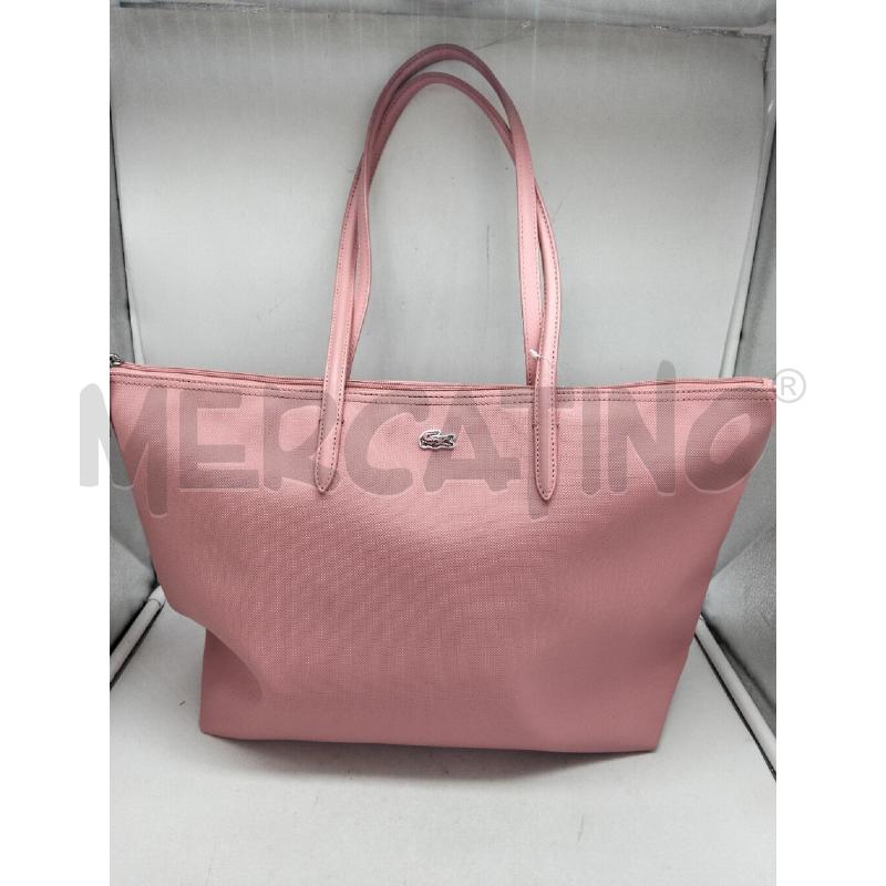 BORSA DONNA LACOSTE ROSA TRAMA IN PVC  | Mercatino dell'Usato Lamezia terme 1