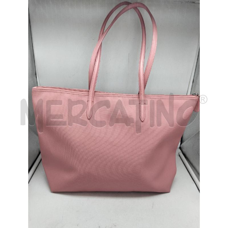 BORSA DONNA LACOSTE ROSA TRAMA IN PVC  | Mercatino dell'Usato Lamezia terme 3