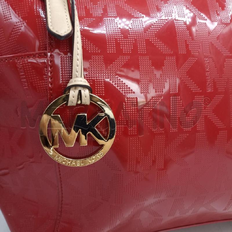 BORSA DONNA MICHAEL KORS ROSSO VERNICE MANICI BEIGE  | Mercatino dell'Usato Lamezia terme 2