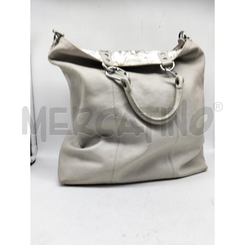 BORSA DONNA PLINIO VISONÀ VERA PELLE GRIGIO | Mercatino dell'Usato Lamezia terme 1