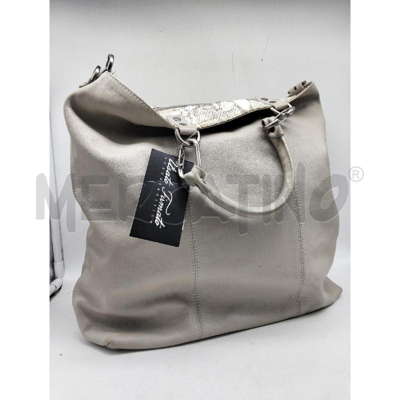 BORSA DONNA PLINIO VISONÀ VERA PELLE GRIGIO | Mercatino dell'Usato Lamezia terme 2