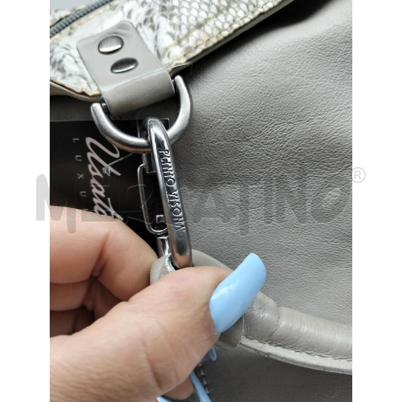 BORSA DONNA PLINIO VISONÀ VERA PELLE GRIGIO | Mercatino dell'Usato Lamezia terme 3