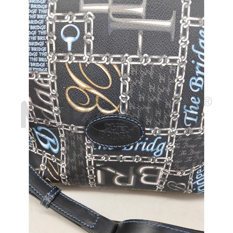 BORSA DONNA THE BRIDGE PELLE SCRITTE BLU GRIGIO | Mercatino dell'Usato Lamezia terme 2