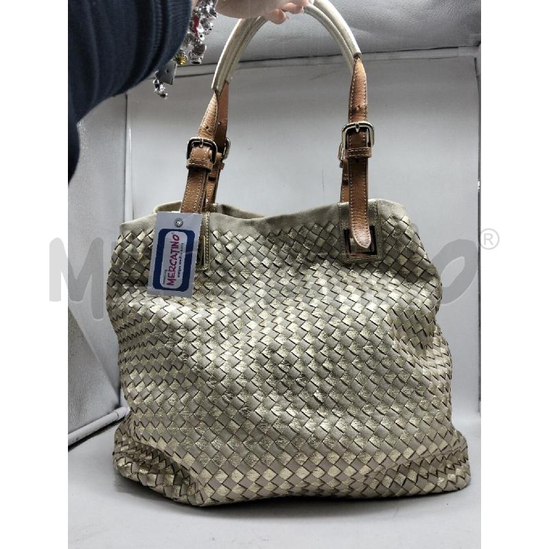 BORSA DONNA TOSCA BLU DORATO GANCIO MARRONE | Mercatino dell'Usato Lamezia terme 1