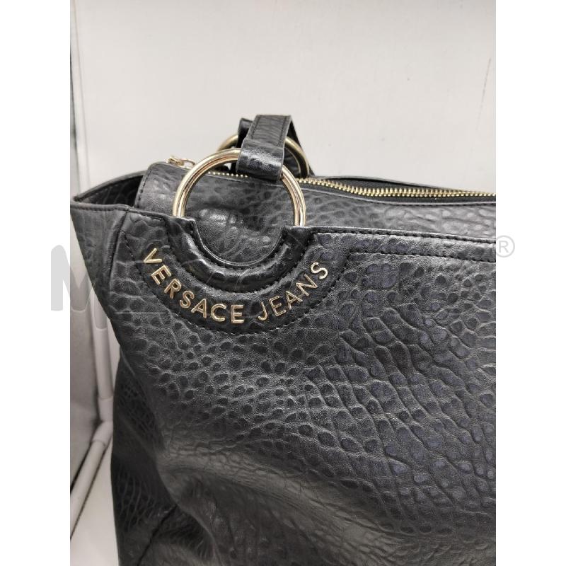 BORSA DONNA VERSACE JEANS PELLE NERA CON LAVORAZIONE GRANULATA | Mercatino dell'Usato Lamezia terme 2