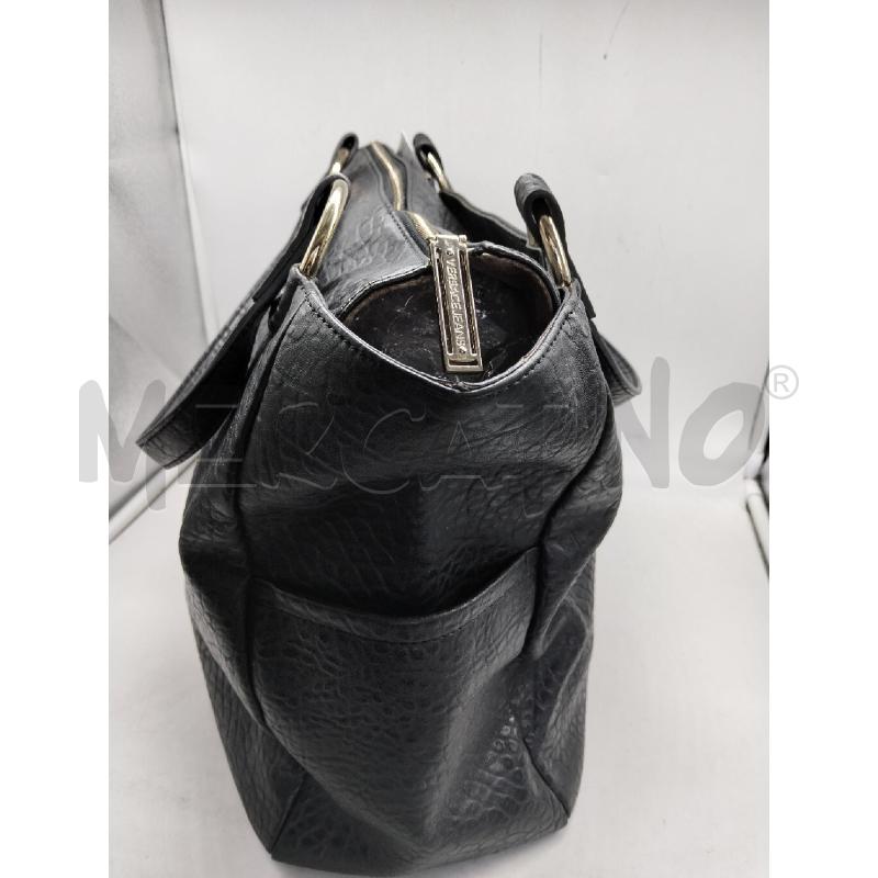 BORSA DONNA VERSACE JEANS PELLE NERA CON LAVORAZIONE GRANULATA | Mercatino dell'Usato Lamezia terme 3