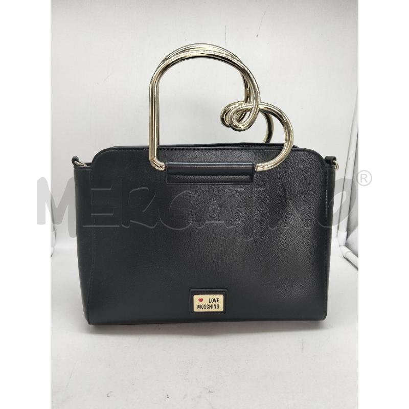 BORSETTA DONNA LOVE MOSCHINO NERO MANICI CUORE  | Mercatino dell'Usato Lamezia terme 1