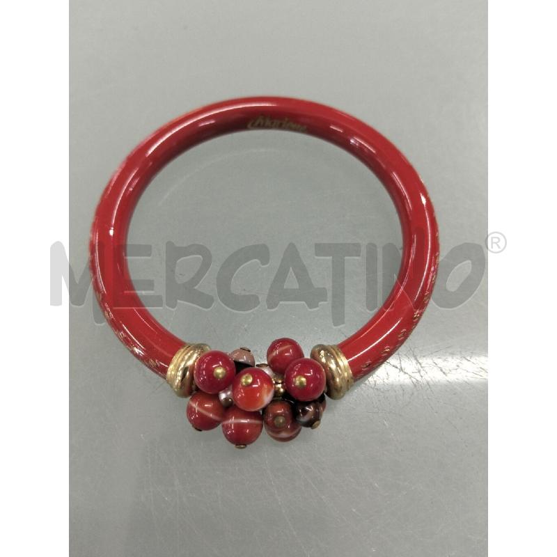 BRACCIALE MARLENE RIGIDO ROSSO PERLINE ROSSE E DORATE | Mercatino dell'Usato Lamezia terme 1
