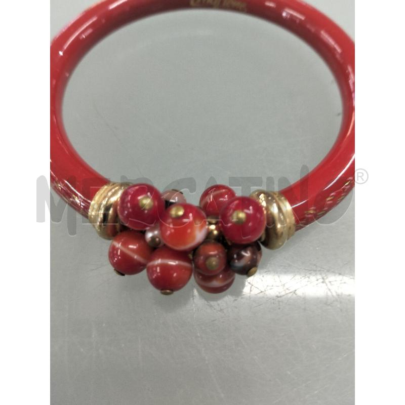 BRACCIALE MARLENE RIGIDO ROSSO PERLINE ROSSE E DORATE | Mercatino dell'Usato Lamezia terme 2