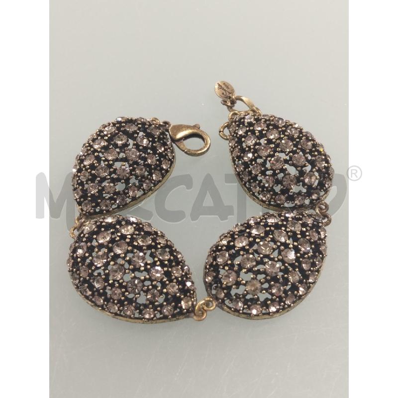 BRACCIALE SODINI DORATO ANTICHIZZATO STRASS ARGENTATI GOCCIE GRANDI | Mercatino dell'Usato Lamezia terme 1