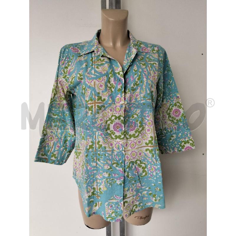 CAMICIA DONNA ANTICA SARTORIA GIACOMO CINQUE AZZURRO VERDE | Mercatino dell'Usato Lamezia terme 1