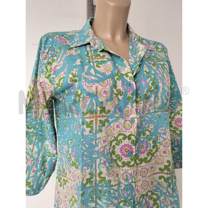 CAMICIA DONNA ANTICA SARTORIA GIACOMO CINQUE AZZURRO VERDE | Mercatino dell'Usato Lamezia terme 2