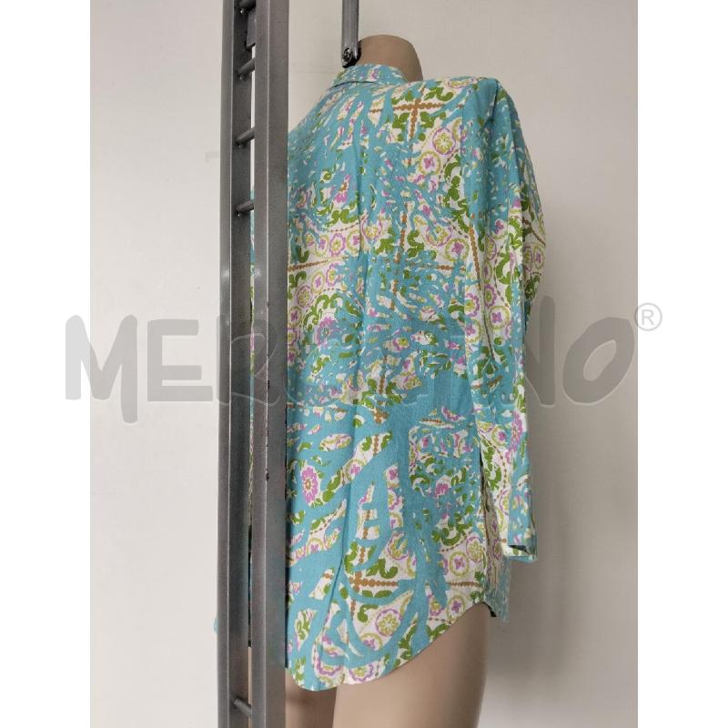 CAMICIA DONNA ANTICA SARTORIA GIACOMO CINQUE AZZURRO VERDE | Mercatino dell'Usato Lamezia terme 3