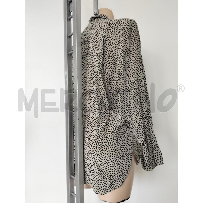CAMICIA DONNA BEIGE NERO POIS TASCHINO 100SETA | Mercatino dell'Usato Lamezia terme 3