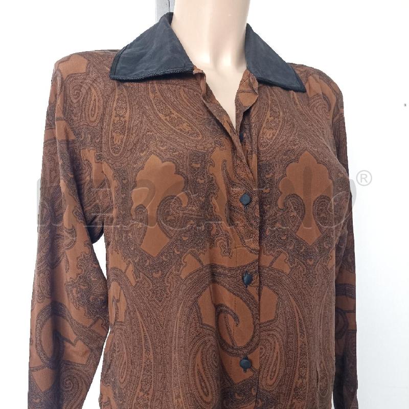 CAMICIA DONNA G 100 SETA MARRONE NERO | Mercatino dell'Usato Lamezia terme 2