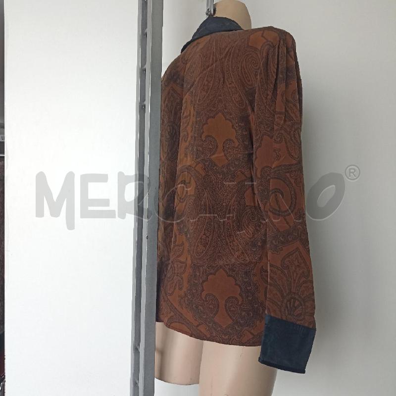 CAMICIA DONNA G 100 SETA MARRONE NERO | Mercatino dell'Usato Lamezia terme 3